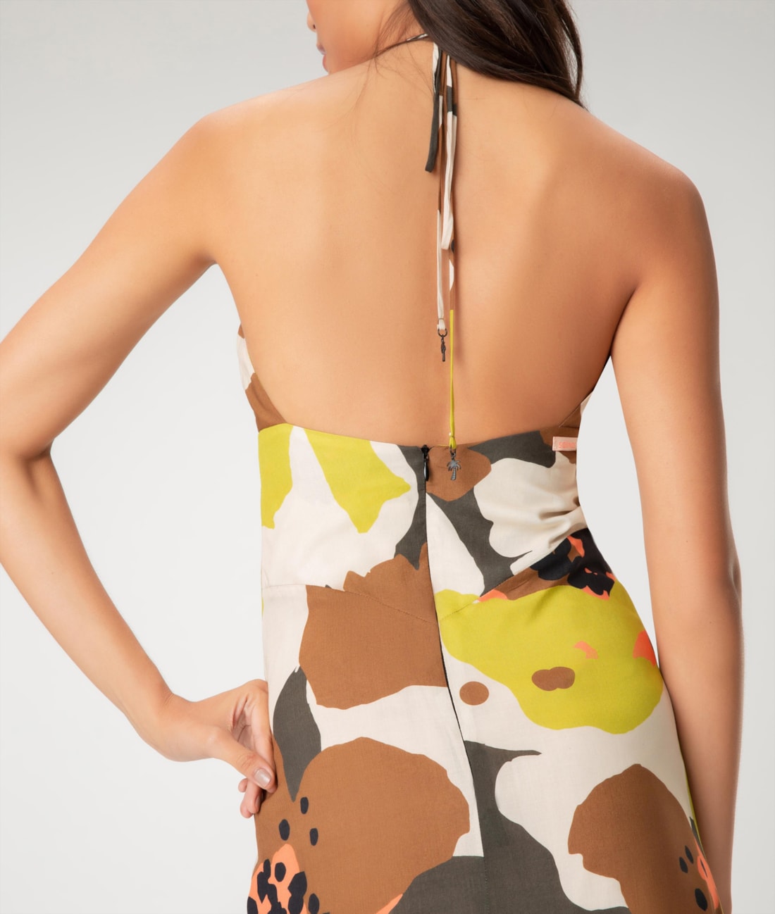 Vestido Midi Viscose Print Lemon