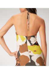 Vestido Midi Viscose Print Lemon
