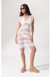 Vestido Mix Curto Branco