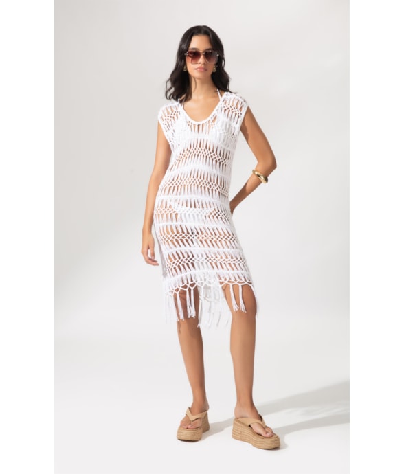 Vestido Mix Curto Branco