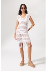 Vestido Mix Curto Branco