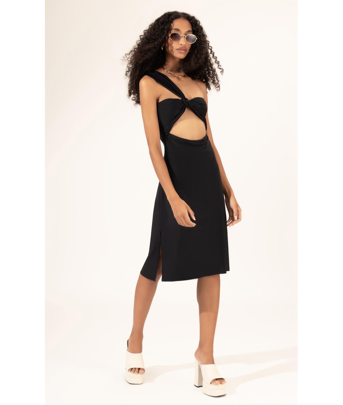 Vestido Ombro Só Preto