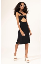Vestido Ombro Só Preto