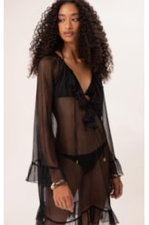 Vestido Plisse Preto