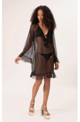 Vestido Plisse Preto