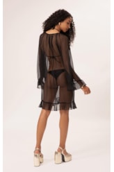 Vestido Plisse Preto