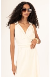 Vestido Pop Amarracoes Off White