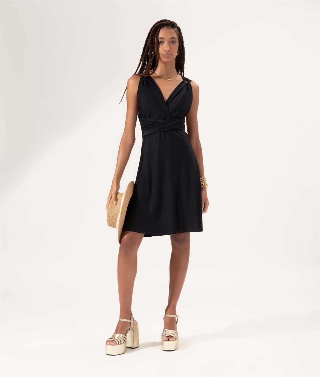 Vestido Pop Amarracoes Preto