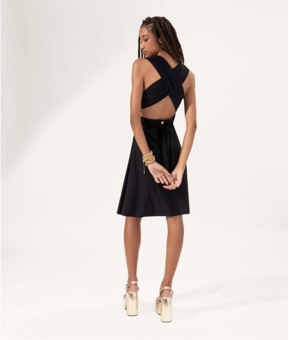 Vestido Pop Amarracoes Preto