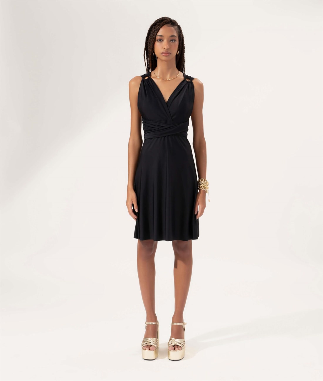 Vestido Pop Amarracoes Preto
