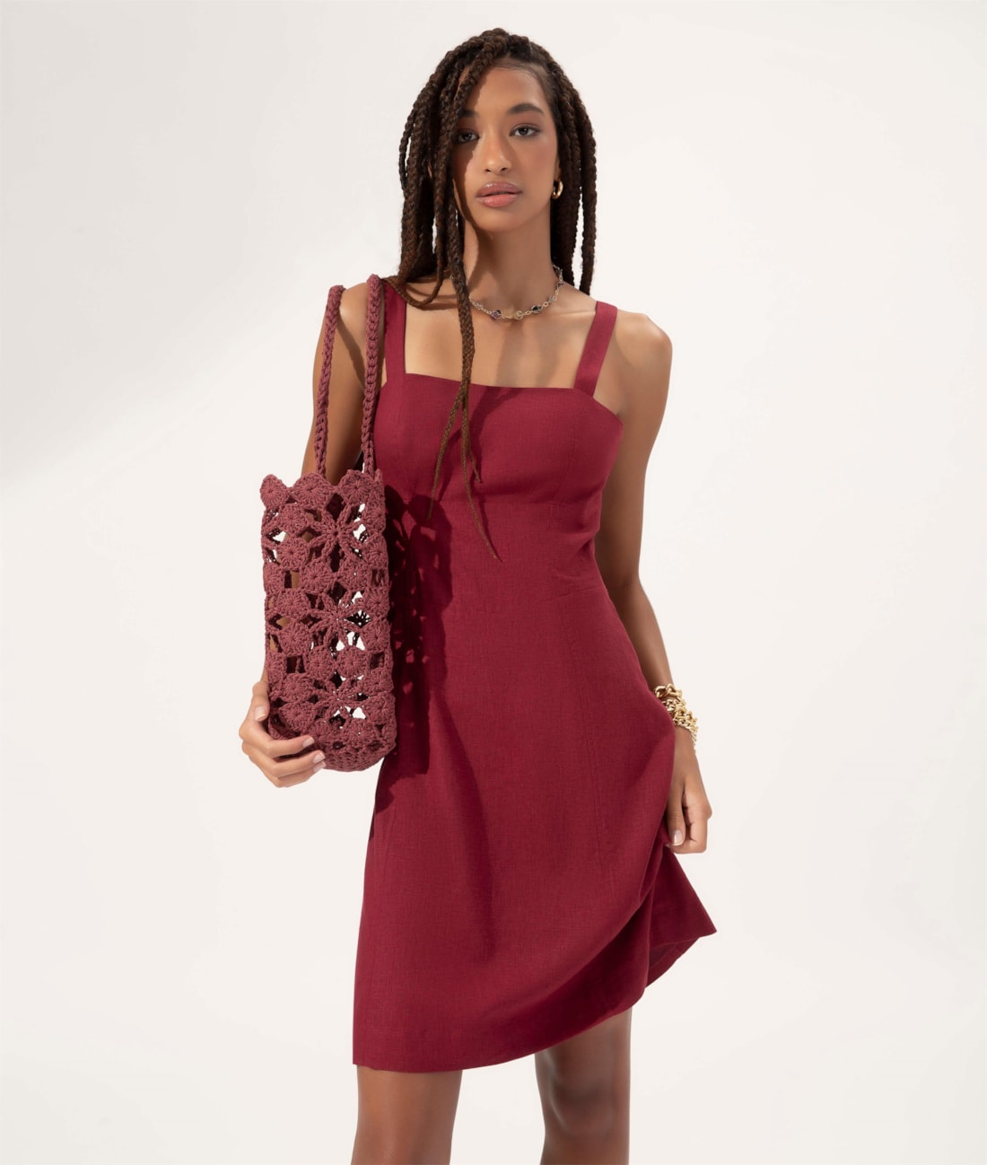 Vestido Regata Cambraia Lb Dark Wine