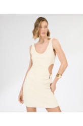 Vestido Regata Crepe Shine Fenda Natural