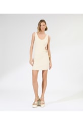 Vestido Regata Crepe Shine Fenda Natural