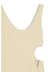 Vestido Regata Crepe Shine Fenda Natural
