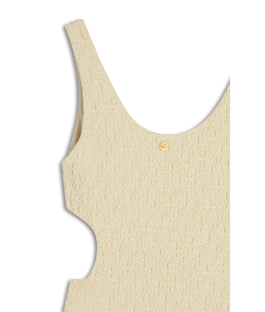 Vestido Regata Crepe Shine Fenda Natural