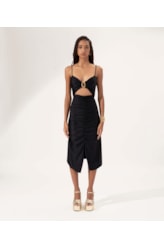 Vestido Regata Franzido Preto