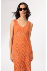 Vestido Regata Fringe Salmao