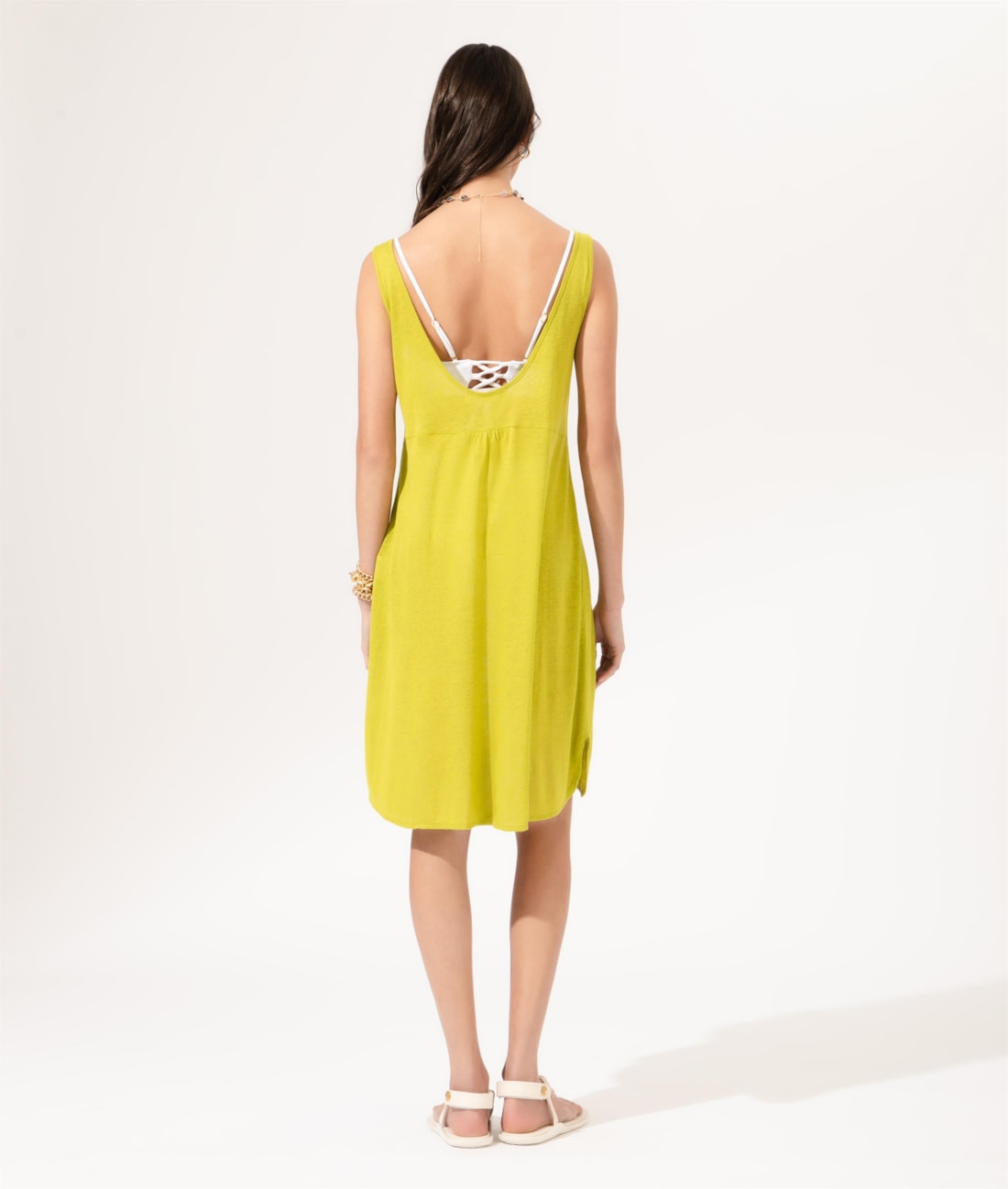 Vestido Regata Linho Mistic Pistache