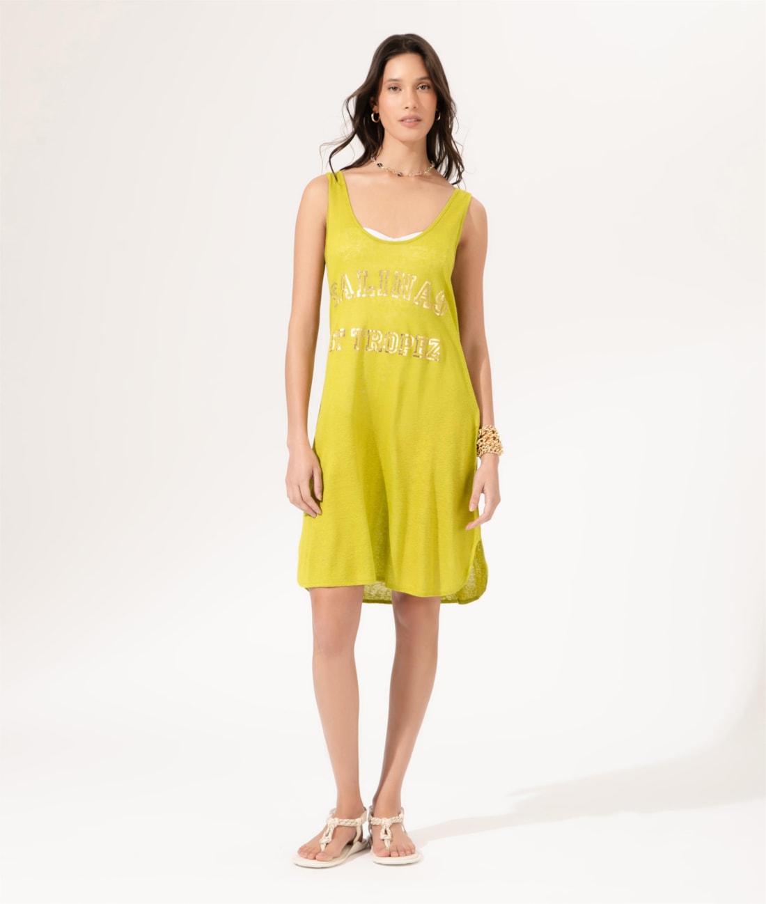 Vestido Regata Linho Mistic Pistache