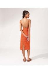 Vestido Regata Liso Texture Laranja