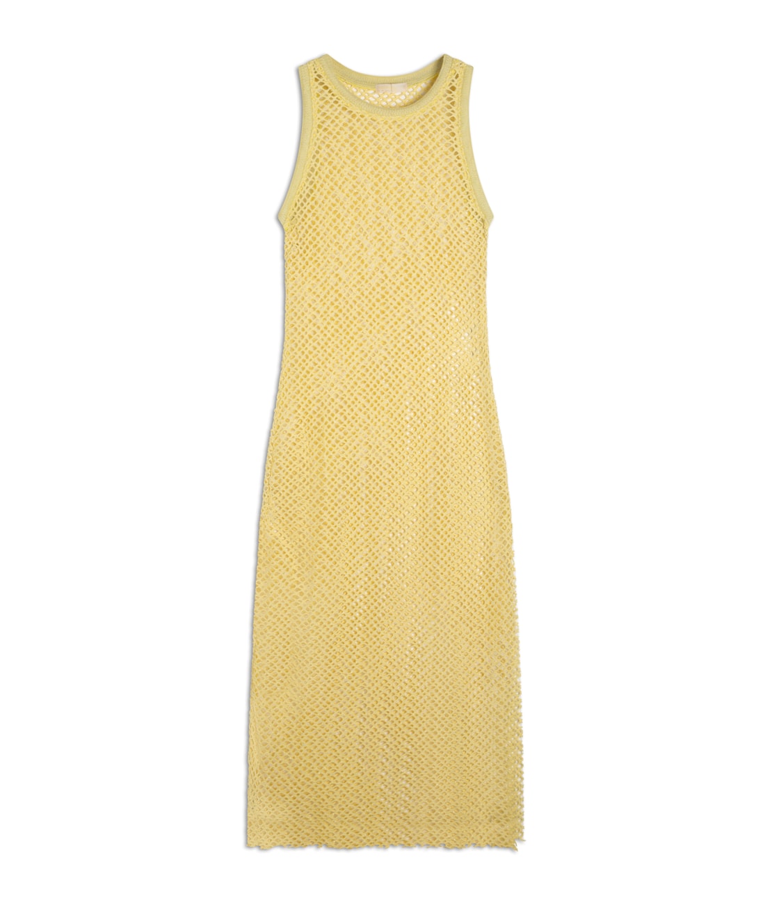 Vestido Regata Mesh Lurex Amarelo Claro