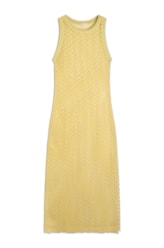 Vestido Regata Mesh Lurex Amarelo Claro