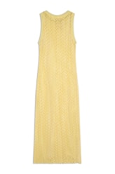 Vestido Regata Mesh Lurex Amarelo Claro