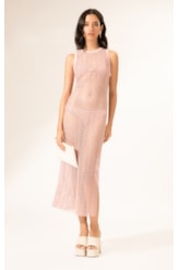 Vestido Regata Mesh Lurex Rosê