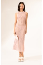 Vestido Regata Mesh Lurex Rosê