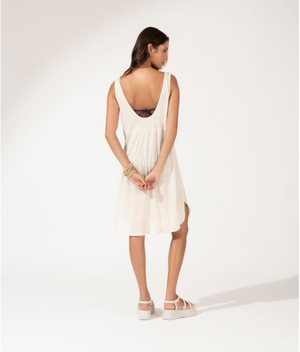 Vestido Regata Viscolinho Salinas College Off White
