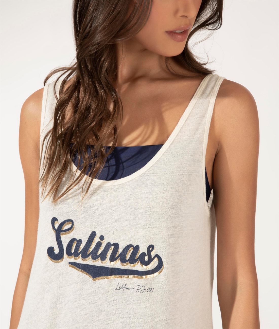 Vestido Regata Viscolinho Salinas College Off White