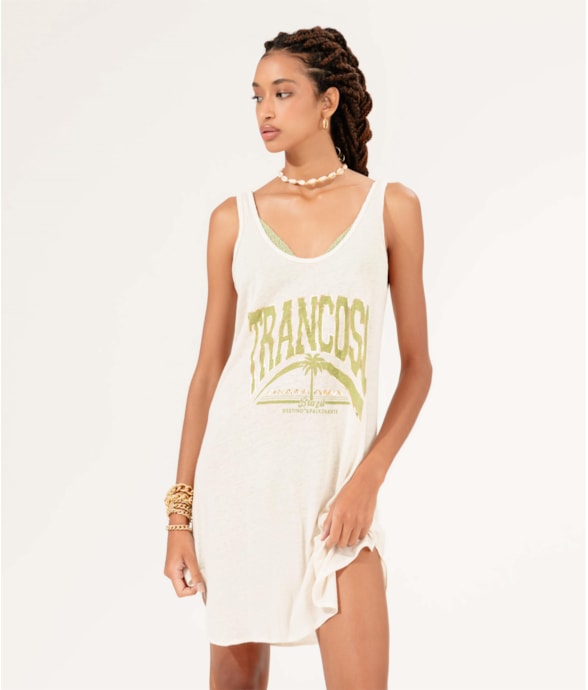Vestido Regata Viscolinho Trancoso Off White