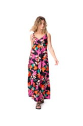 Vestido Resort Babados Madalena Preto