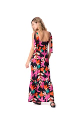 Vestido Resort Babados Madalena Preto
