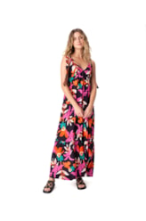 Vestido Resort Babados Madalena Preto