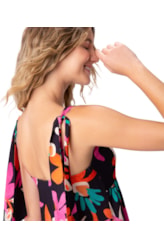 Vestido Resort Babados Madalena Preto