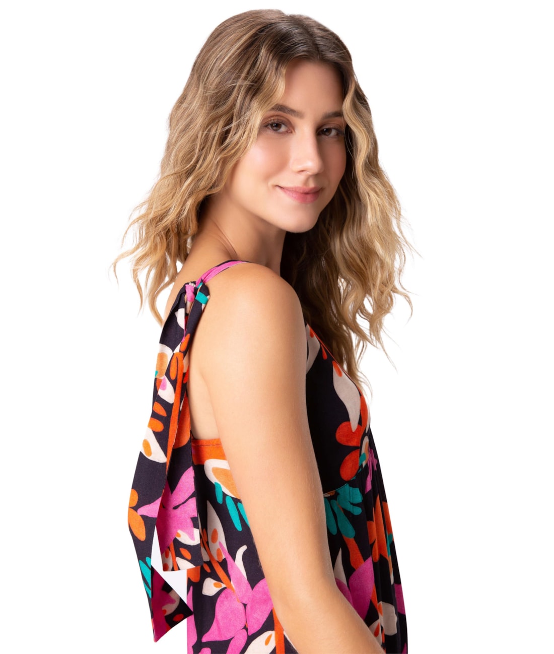 Vestido Resort Babados Madalena Preto
