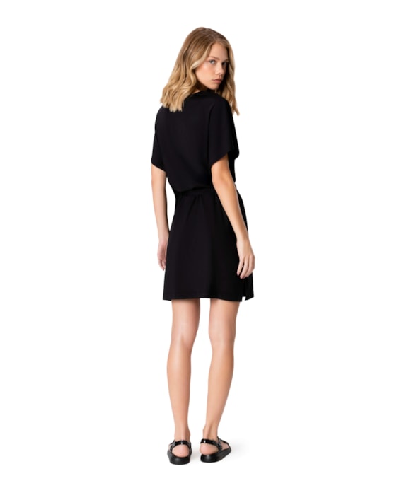 Vestido Resort Bata Jersey Preto