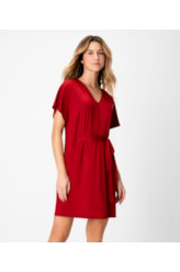 Vestido Resort Bata Jersey Vermelho