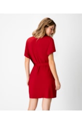 Vestido Resort Bata Jersey Vermelho