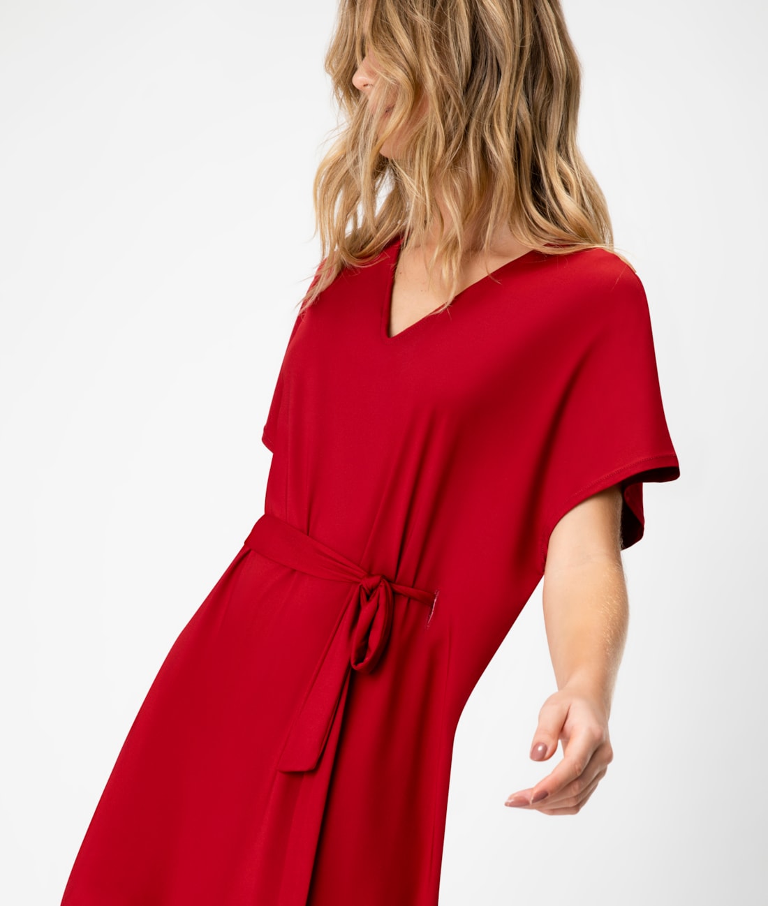 Vestido Resort Bata Jersey Vermelho