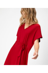 Vestido Resort Bata Jersey Vermelho