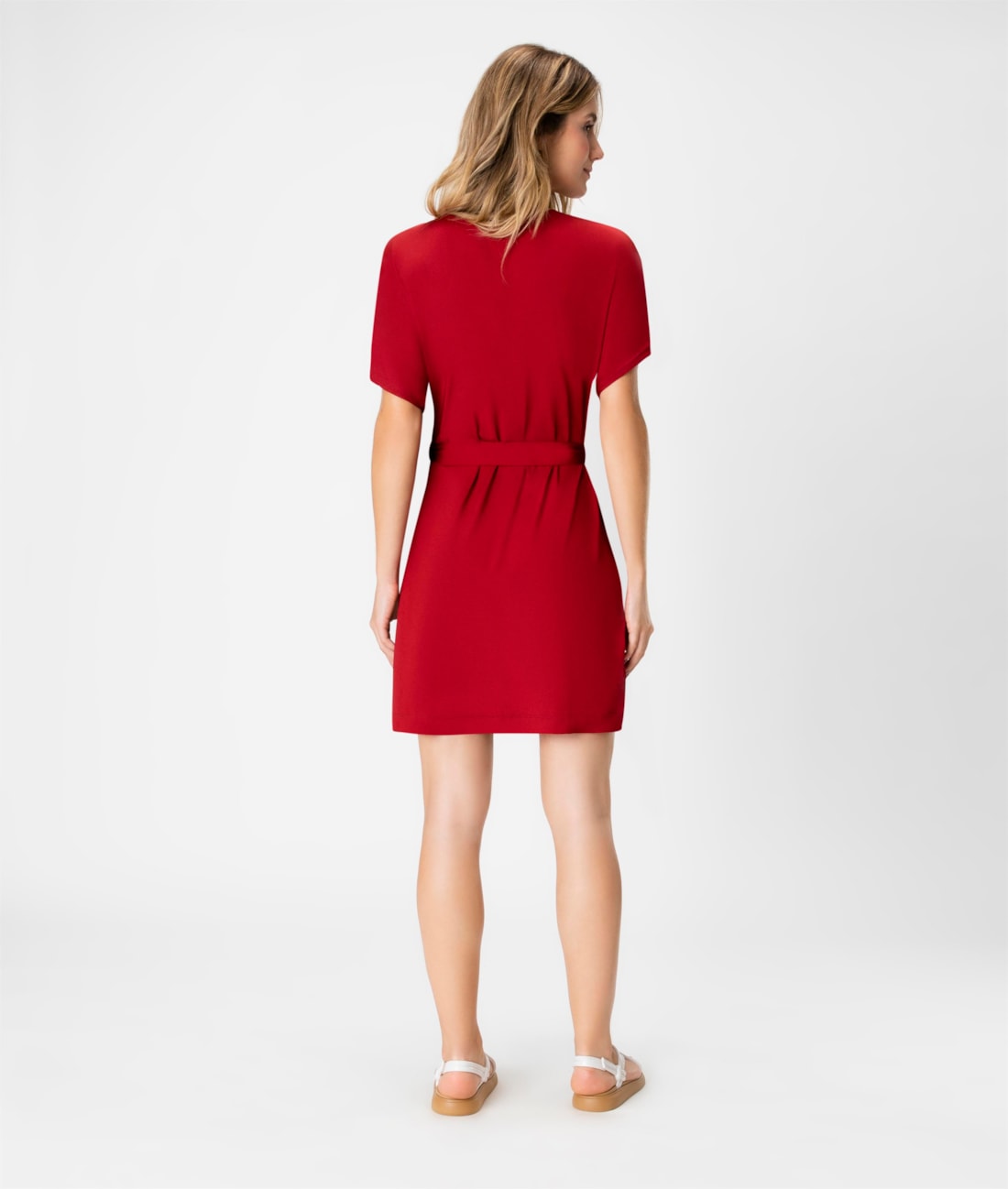 Vestido Resort Bata Jersey Vermelho