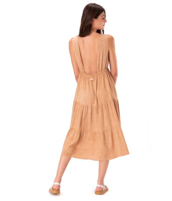 Vestido Resort Camadas Stone Marrom