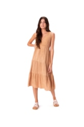 Vestido Resort Camadas Stone Marrom