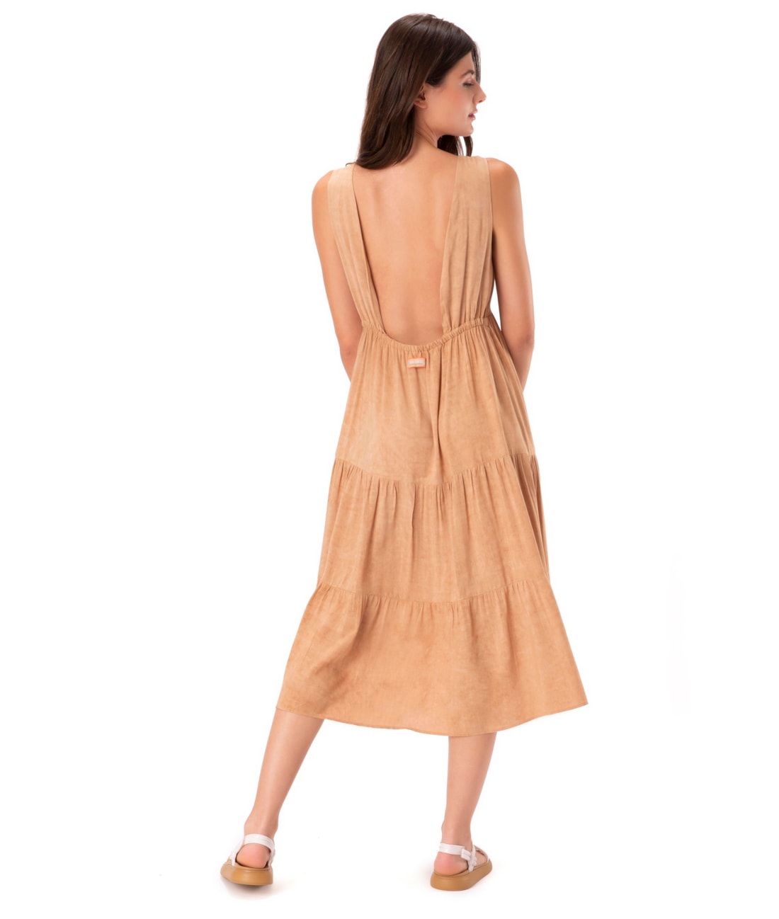 Vestido Resort Camadas Stone Marrom