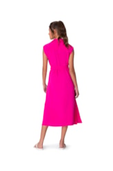 Vestido Resort Chemise Midi Viscose Pink
