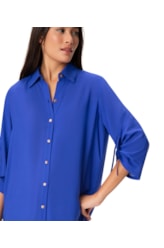 Vestido Resort Chemise Viscose Azul Bic