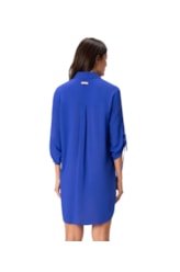 Vestido Resort Chemise Viscose Azul Bic