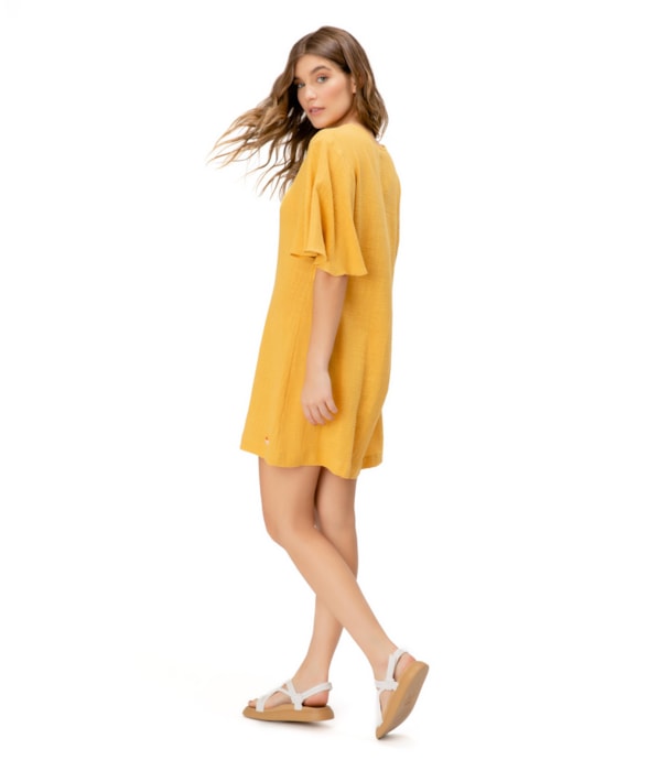 Vestido Resort Cotton Washed Amarelo